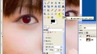 【GIMP】目を赤く、カラコンみたいにする方法