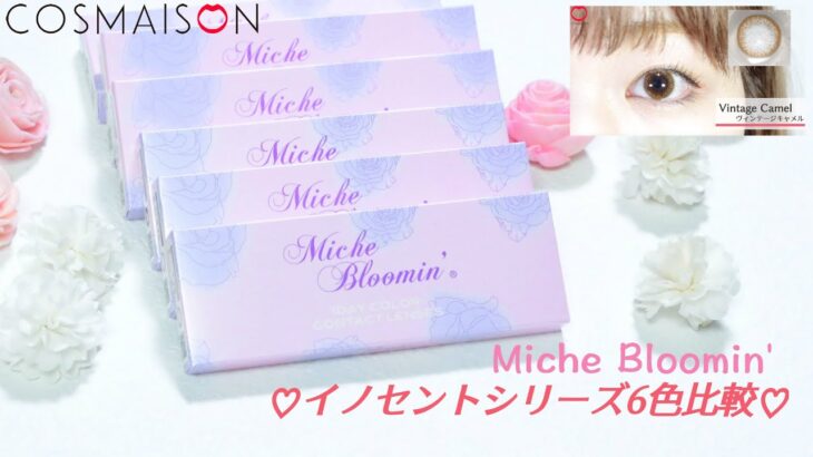 【カラコンレポ】紗栄子さんでお馴染みのMiche Bloomin’ Innocent（ミッシュブルーミン　イノセント）シリーズ全6色装着レポ