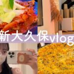 【日常vlog】新大久保｜美味しすぎるチュクミ🐙可愛いカフェ☕️韓国スーパー購入品紹介