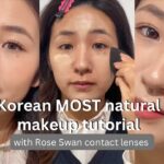 Most natural Korean makeup tutorial with Rose Swan lenses.