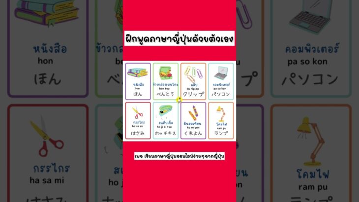 ฝึกพูดภาษาญี่ปุ่นด้วยตัวเอง คำศัพท์ระดับต้น N5 #shorts  #ภาษาญี่ปุ่น @maeyingjapan