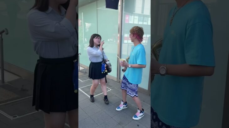 千葉駅で美人JKにご馳走しました。#フォロおごチャレンジ　#次はあなたの番です。#shorts