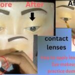 how to apply lenses in eye makeup dummy/ makeup practice board