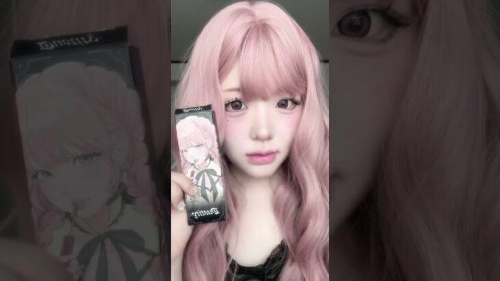 カラコンは皆んなの予想通り！ダスティティーの依存ピンクです。 #おすすめ #メイク #地雷系 #地雷メイク #ハウスダスト #カラコン #カラコン紹介