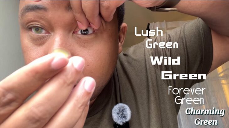 Desio Contacts on Brown Eyes| Forever Green | Wild Green | Charming Green | Lush Green