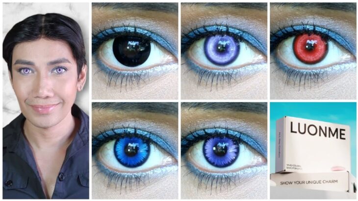 Luonme Holloween Contact Lens Review | Black Block Echo Violet Echo Red Butterfly Blue Violet