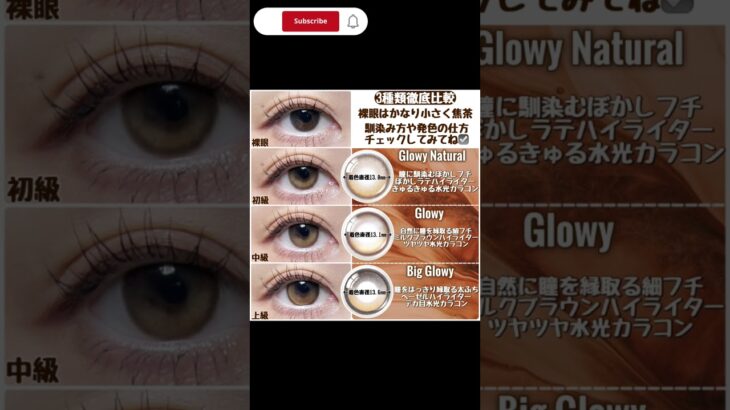水光カラコン レベル別/🚨3種類 徹底比較🚨